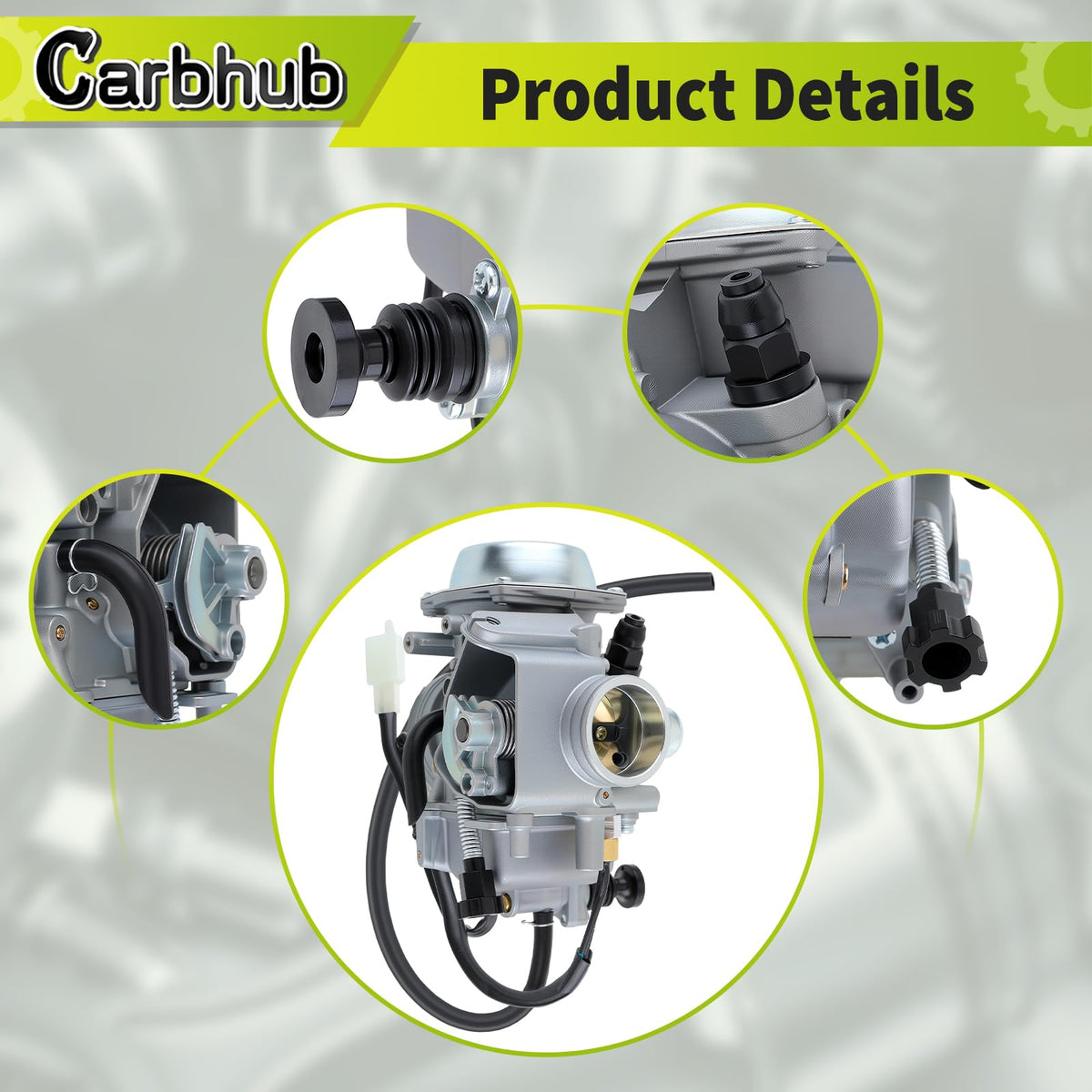 Carbhub carburetor mounted on Honda TRX450, demonstrating fit and functionality