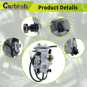 Carbhub carburetor mounted on Honda TRX450, demonstrating fit and functionality