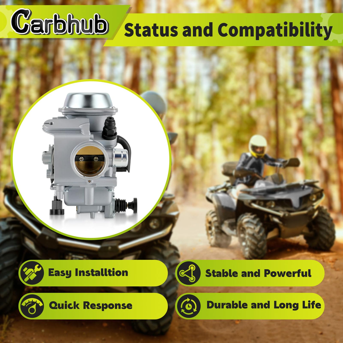 Carbhub close-up of throttle linkage detail for smoother throttle control