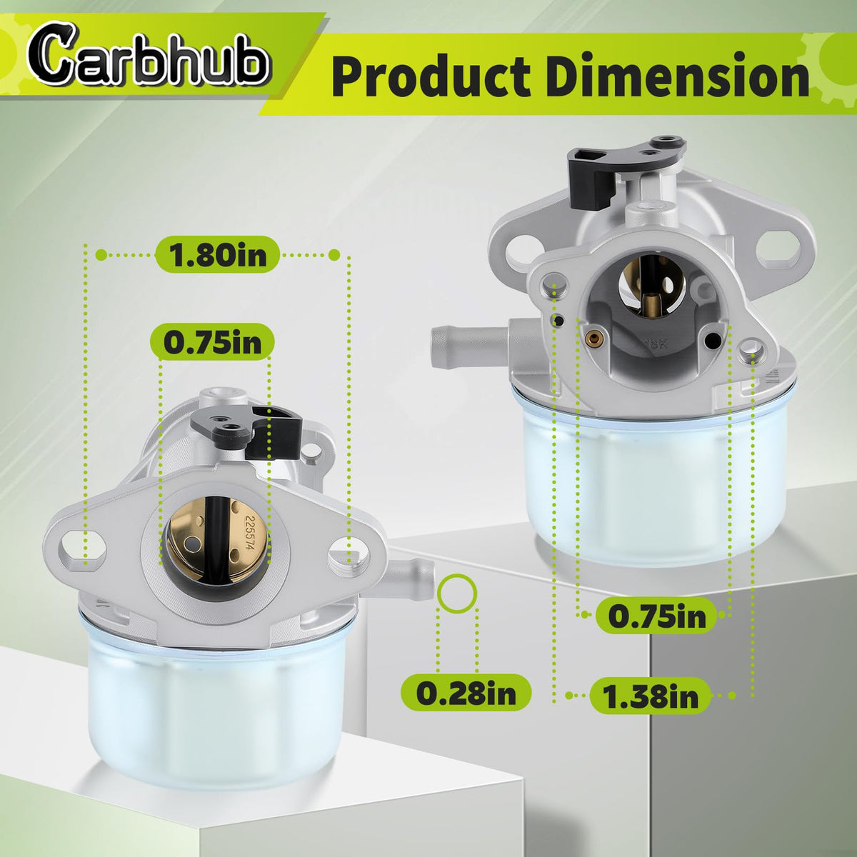 Carbhub throttle bore closeup showing clean passage for improved fuel flow