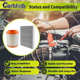 Carbhub engine filter pleated media close-up, improved particle capture benefit