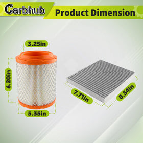 Carbhub filters installed in engine bay, easy direct-fit replacement benefit