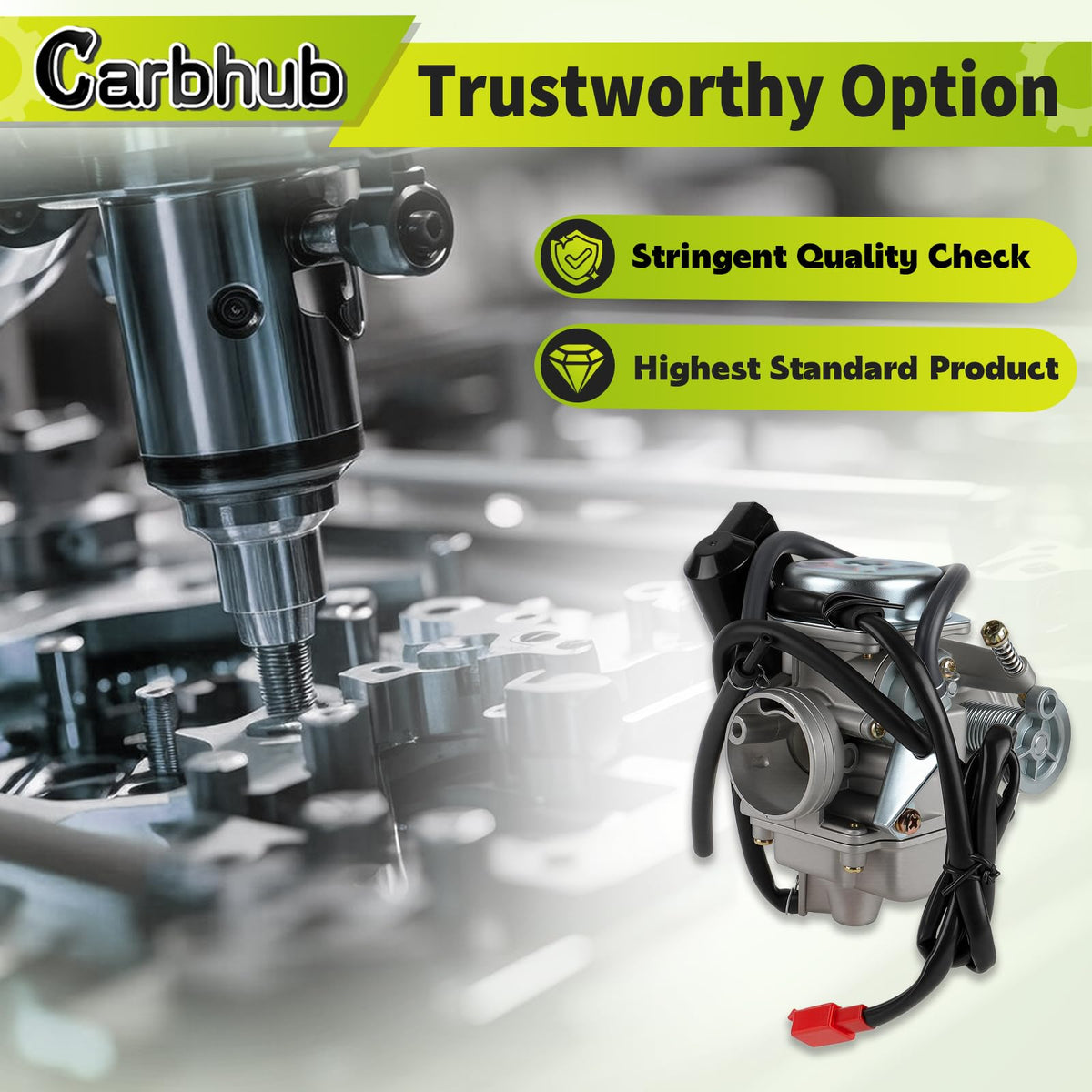 Carbhub fuel filter close-up showing inline mesh to protect carburetor