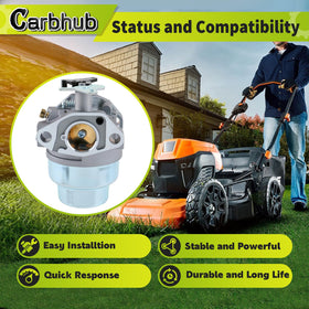Carbhub carburetor side assembly highlighting durable construction benefit