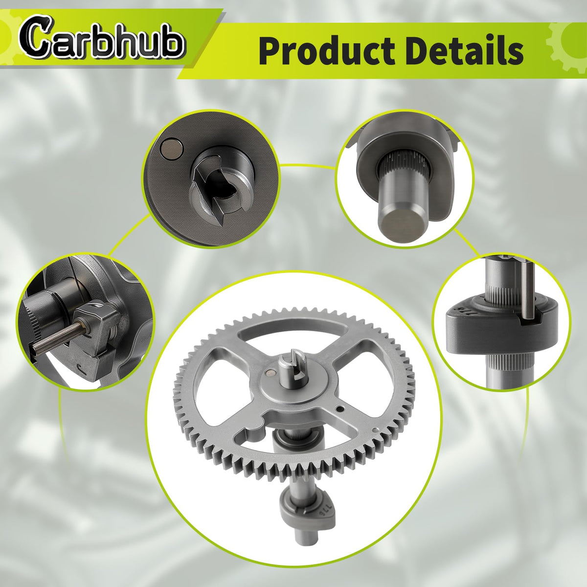 Carbhub camshaft installed on a mower engine illustrating correct alignment and fitment