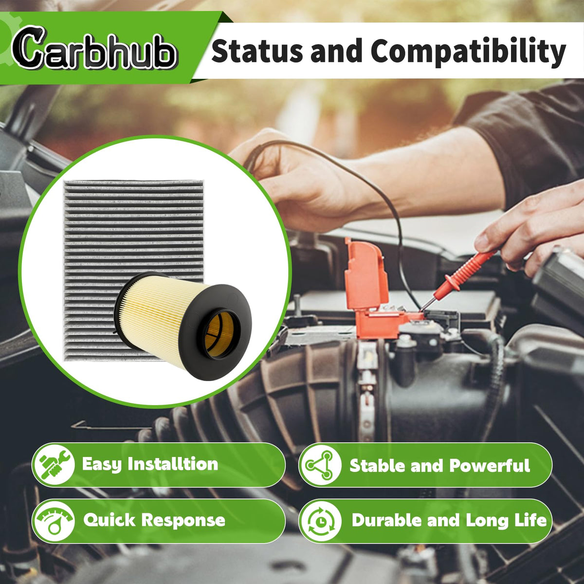 Carbhub lifestyle image of car interior and driver enjoying cleaner cabin air