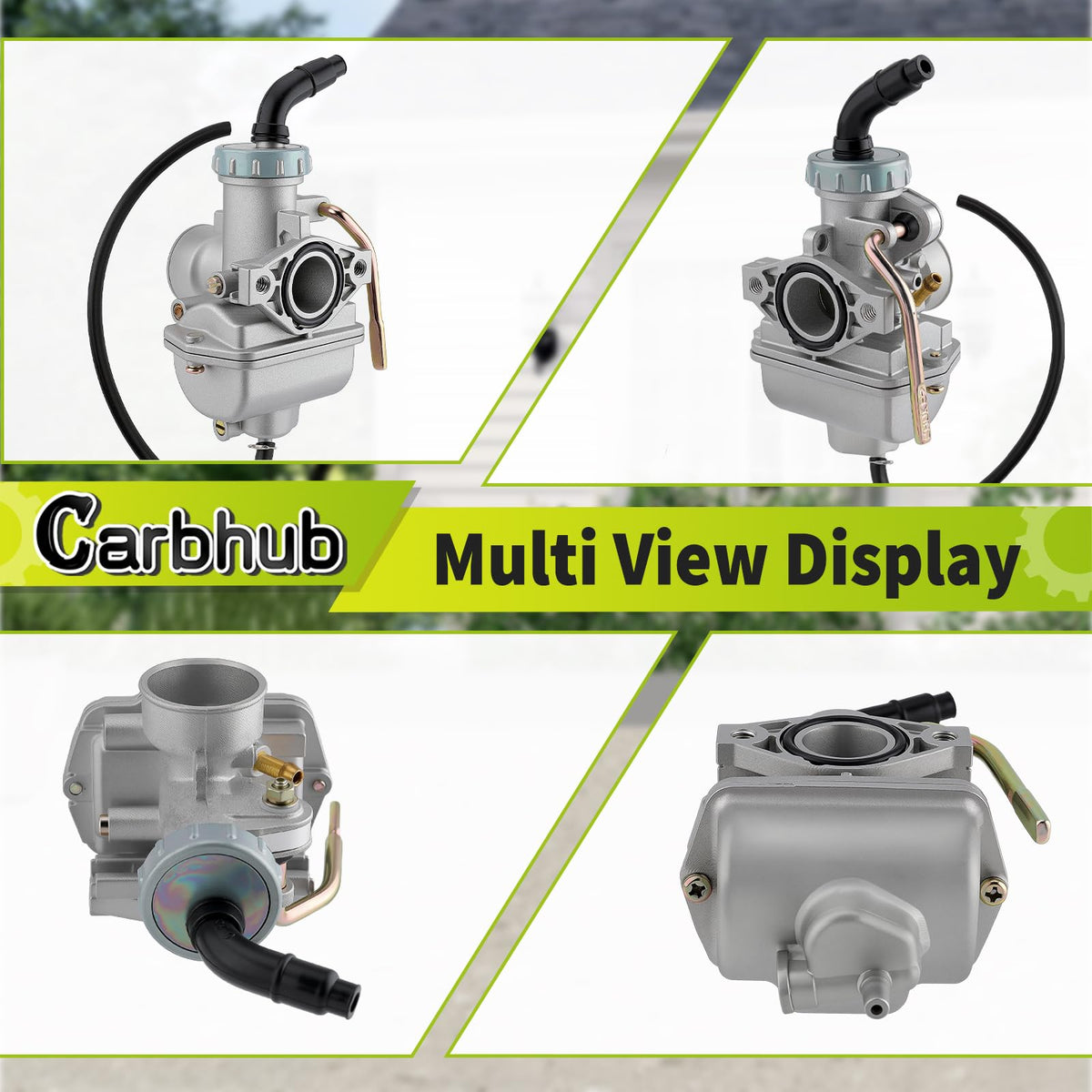 Carbhub packaged kit contents laid out showing included cable, grip and gasing set benefits