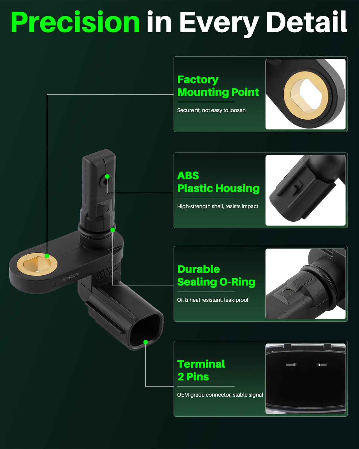 Carbhub rear sensor housing close-up highlighting corrosion-resistant benefit