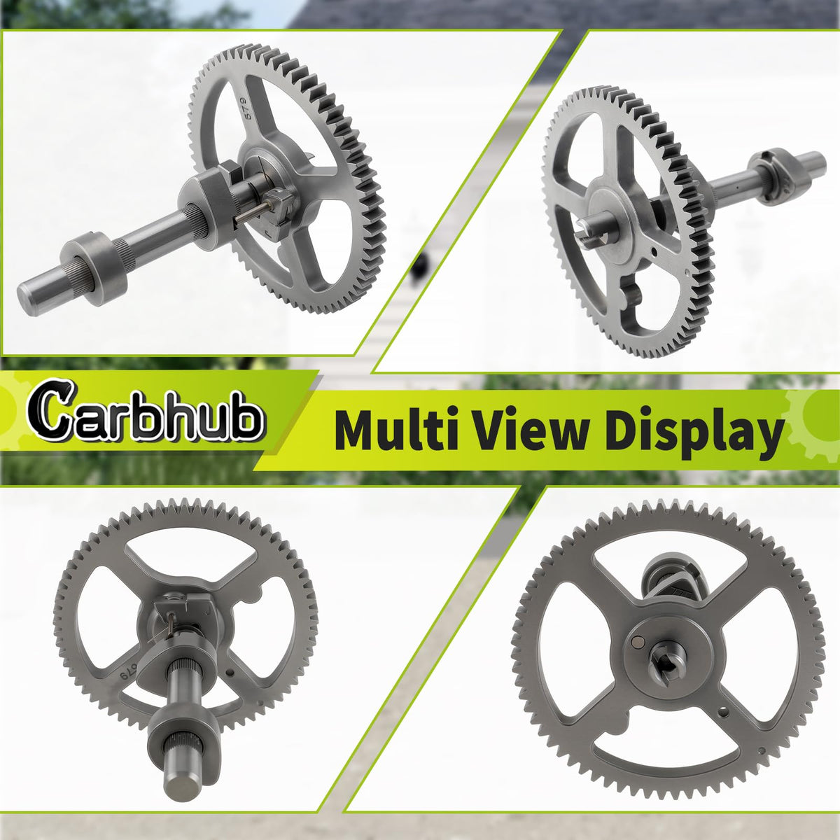 Carbhub camshaft next to ruler showing size and scale for fit verification