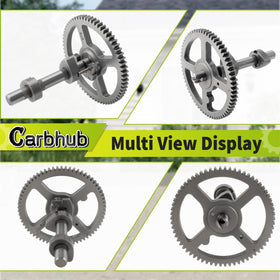 Carbhub camshaft next to ruler showing size and scale for fit verification