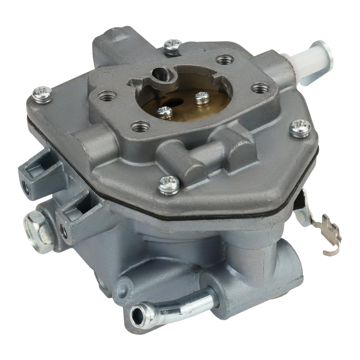 Carbman float bowl detail showing screw and drain for maintenance access