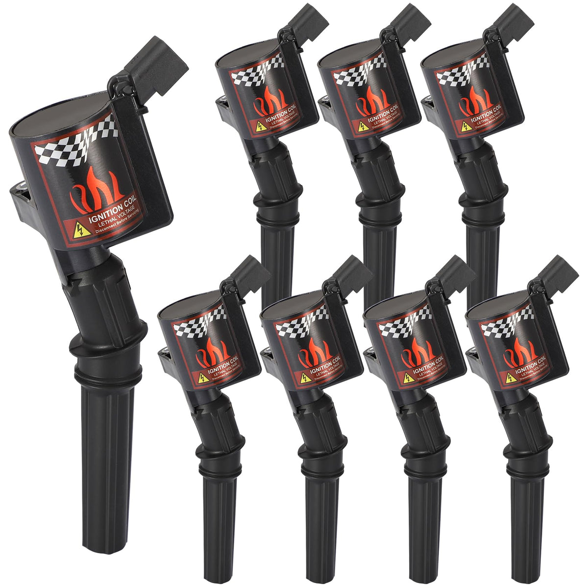 CarBole coil pack front view showing eight coils and fitment benefit