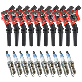 CarBole front package view showing 10 coils and 10 spark plugs for easy replacement