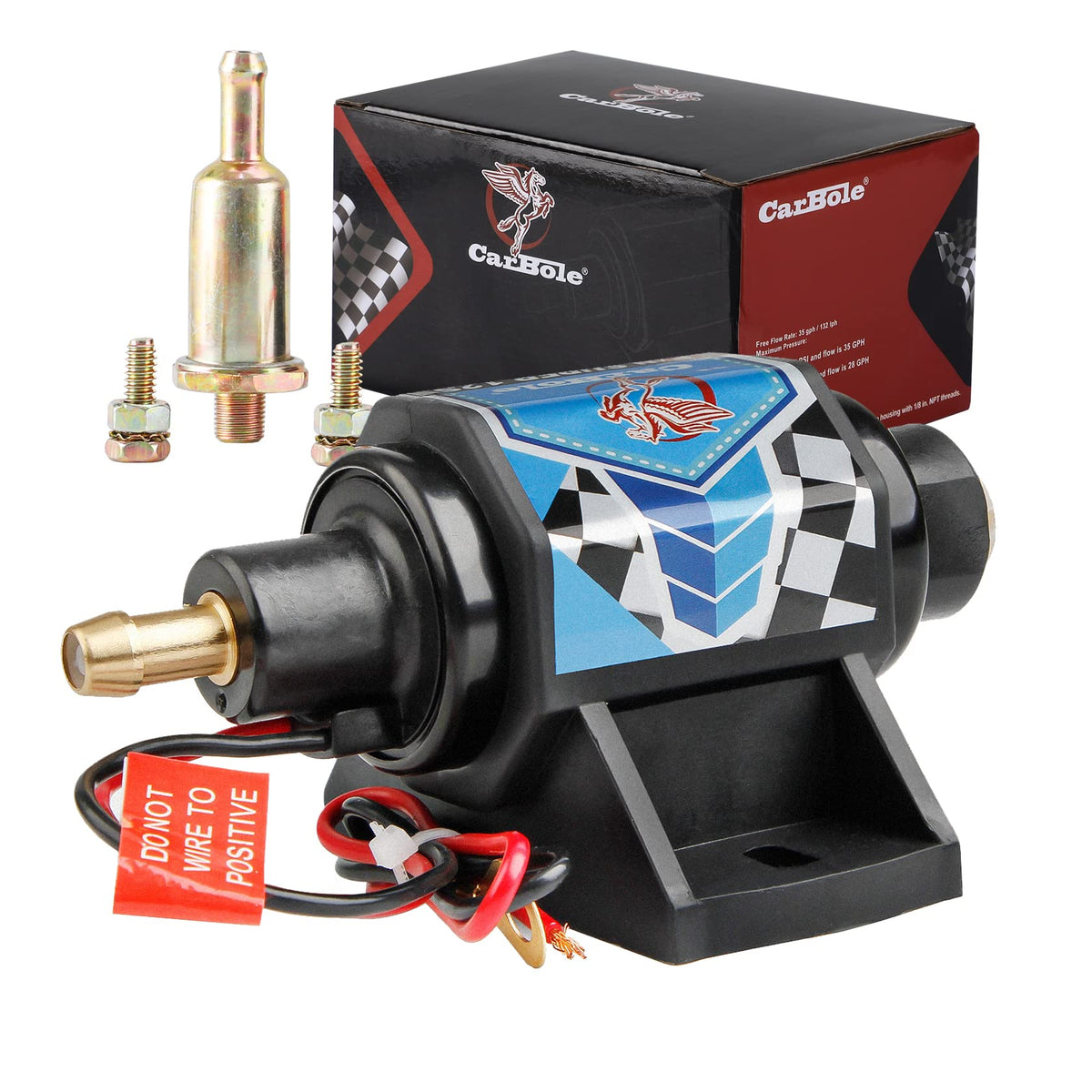 CarBole pump front profile showing compact design and easy mounting benefit
