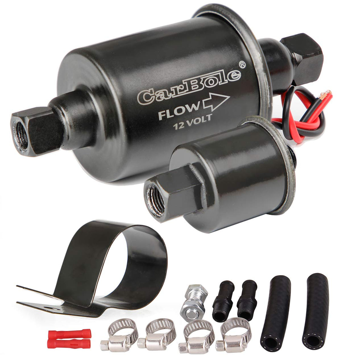 CarBole front view of fuel pump showing compact casing and mounting benefits