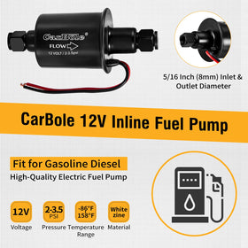 CarBole pump label and stamped specifications giving model and pressure information for verification