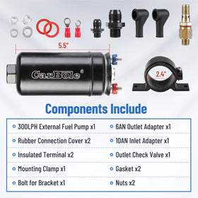 CarBole pump installed in car engine bay illustrating real-world use