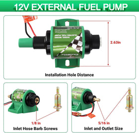 CarBole pump label and specifications visible for easy identification and correct use benefit