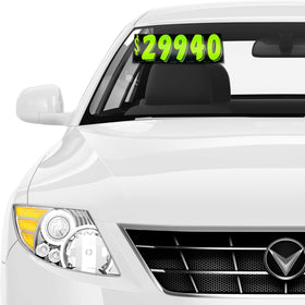 CarBowz decal beside a ruler showing 7.5 inch height for readability benefit