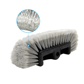 CARCAREZ brush head threaded onto standard handle for easy long-reach washing