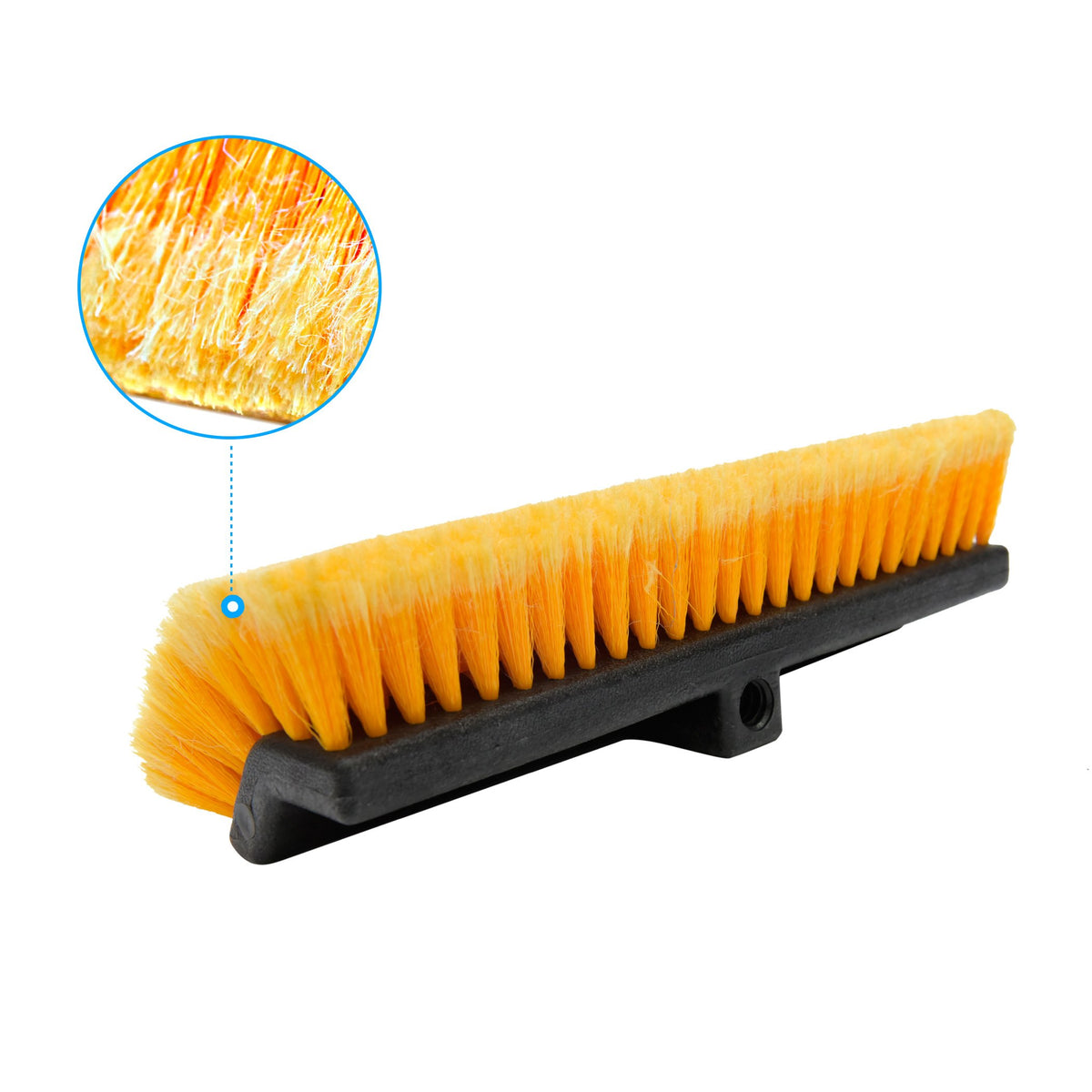 CARCAREZ close-up of feather-tip bristles protecting paint while holding soap