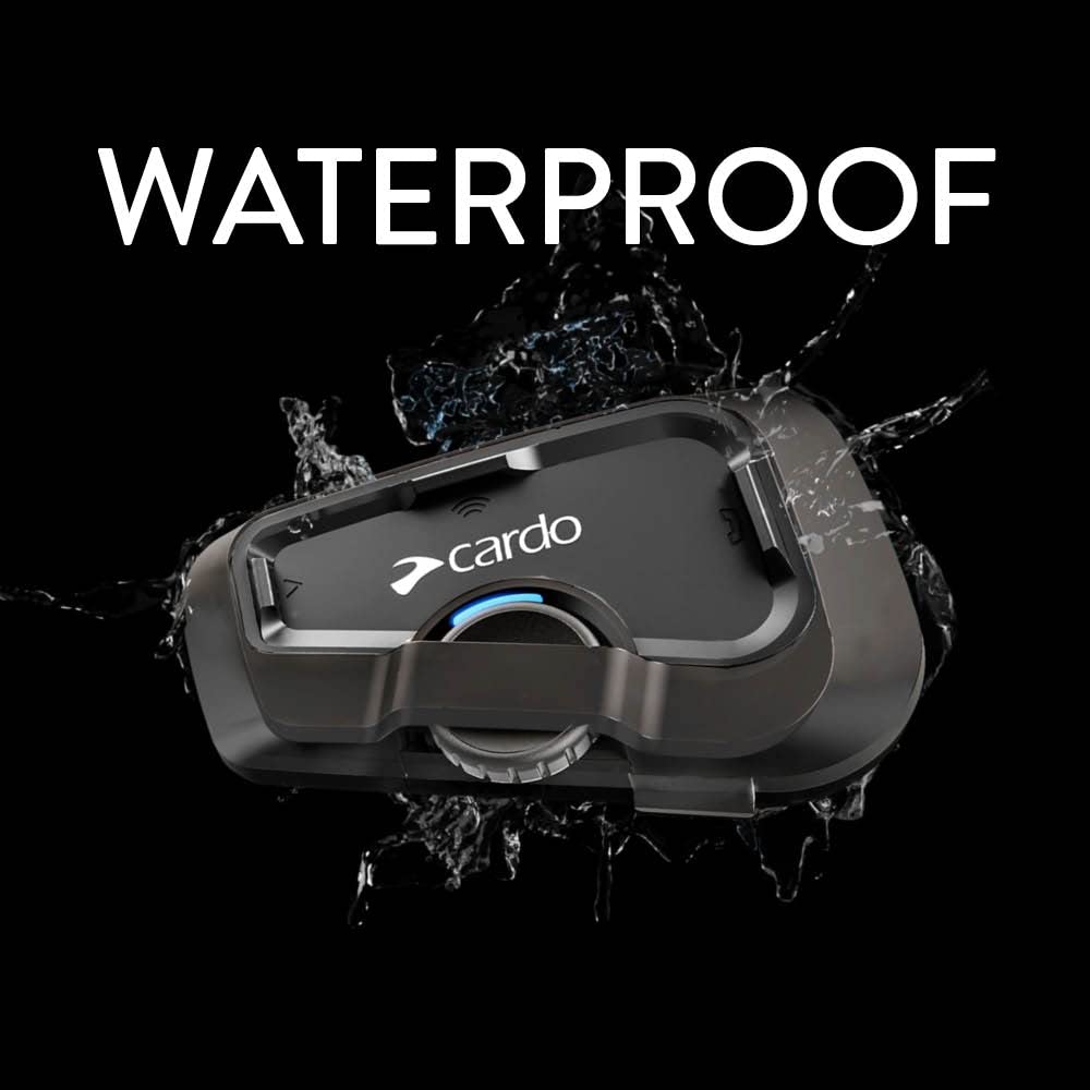 Cardo FREECOM 2X control pod detail showing simple one-handed operation