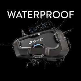 Cardo FREECOM 2X control pod detail showing simple one-handed operation