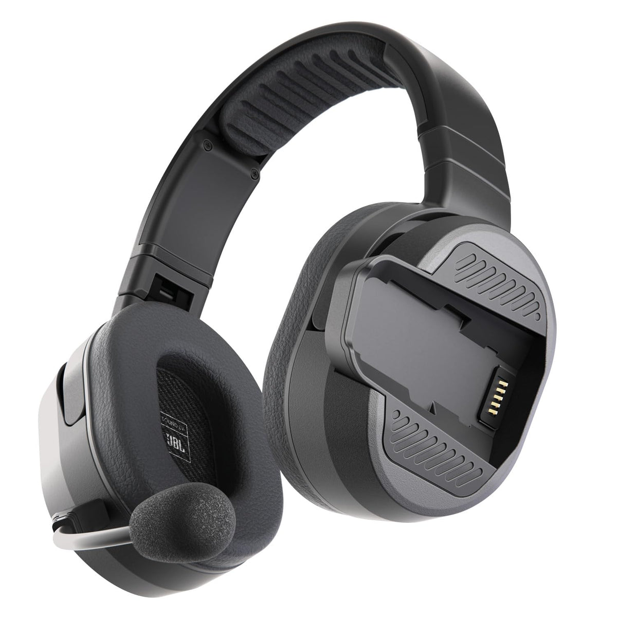 Cardo PACKTALK EDGEPHONES front view showing design and rugged build, improves durability