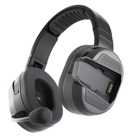 Cardo PACKTALK EDGEPHONES front view showing design and rugged build, improves durability