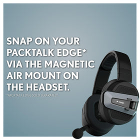 Cardo PACKTALK EDGEPHONES magnetic air mount close-up, quick‑attach benefit