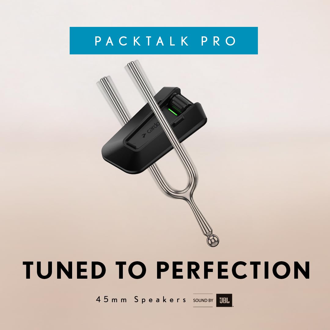 Cardo PACKTALK PRO in-use commuting scene with rider staying connected and informed