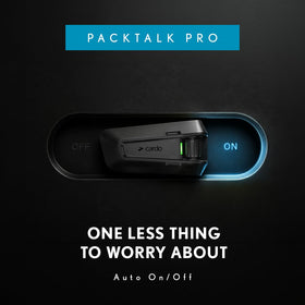 Cardo PACKTALK PRO water resistance test highlighting IP67 protection in wet conditions