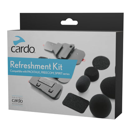 Cardo refresh kit front view showing contents and parts for fast replacement