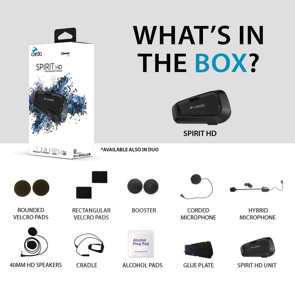 Cardo Spirit HD close-up of 40mm speaker delivering richer audio for music and calls