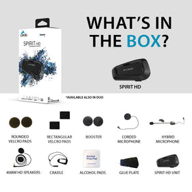 Cardo Spirit HD close-up of 40mm speaker delivering richer audio for music and calls