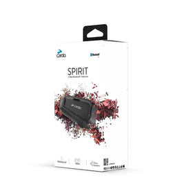 Cardo Spirit under water spray showing waterproof protection benefit