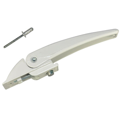 Carefree white lift handle front view showing shape and mounting benefits
