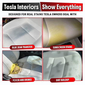 Carfidant before and after split of seat showing restored white vegan leather