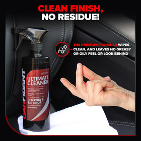 Carfidant treating a carpet spot to lift dirt and eliminate odor