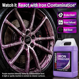 Carfidant spray applied to alloy wheel removing brake dust for restored shine