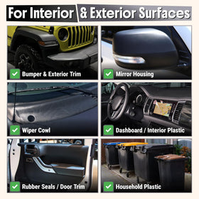 Carfidant used on mirror housing in sunlight, restored appearance and protection