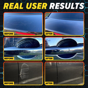 Carfidant spray in use on car door panel demonstrating easy application