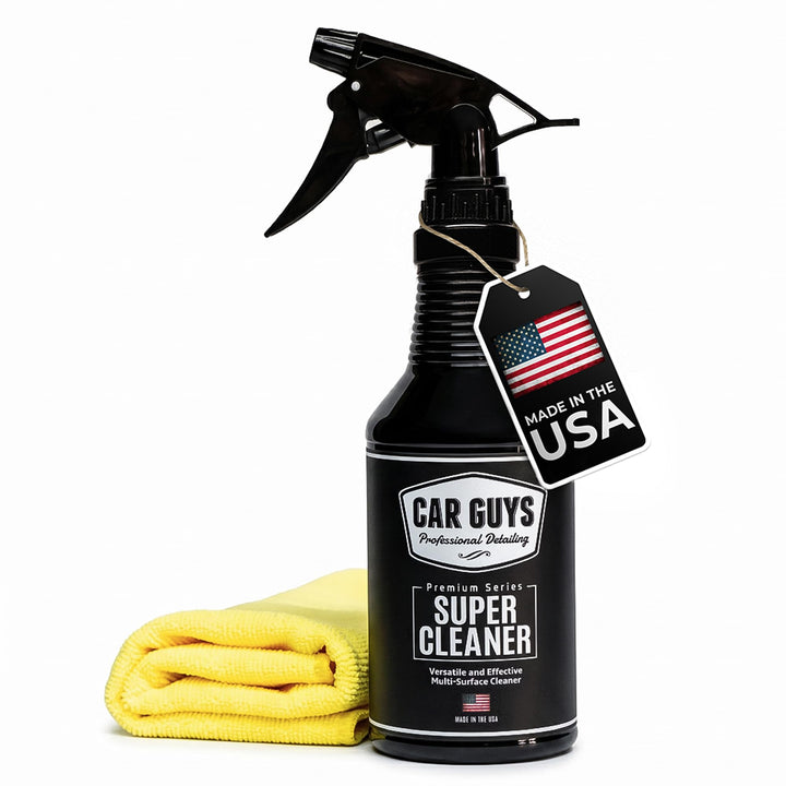CarGuys 18 oz bottle front label showing product name and strength, fast stain removal