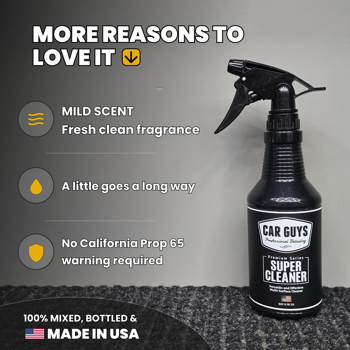 CarGuys bottle used on household upholstery to show versatile multi-surface benefit