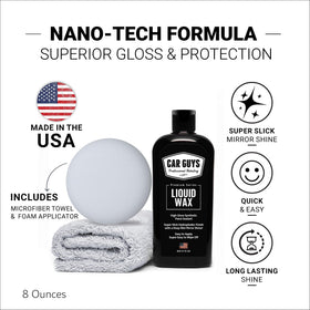 CarGuys applying wax with microfiber cloth demonstrating quick application and effortless buffing