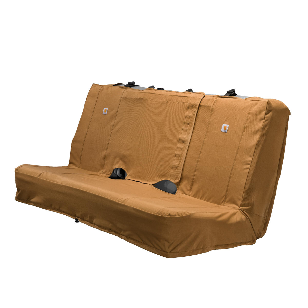 Carhartt bench seat cover front view showing full-seat protection and rugged finish