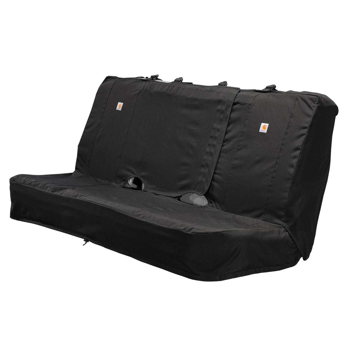 Carhartt front view bench seat cover protecting seat from wear