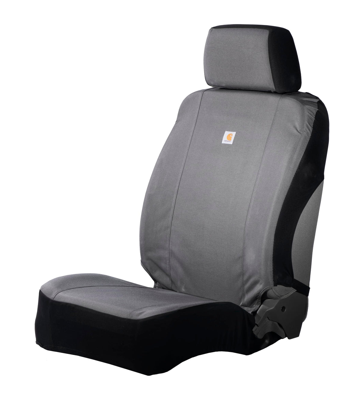 Carhartt front view fitted bucket seat cover showing full protection and durability