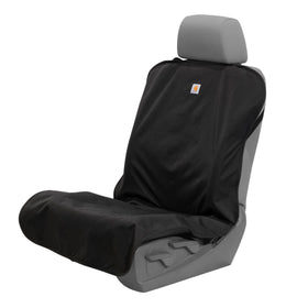 Carhartt front view of bucket seat cover protecting upholstery from dirt
