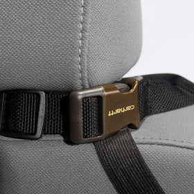Carhartt in-use shot with dog on cover demonstrating pet hair protection